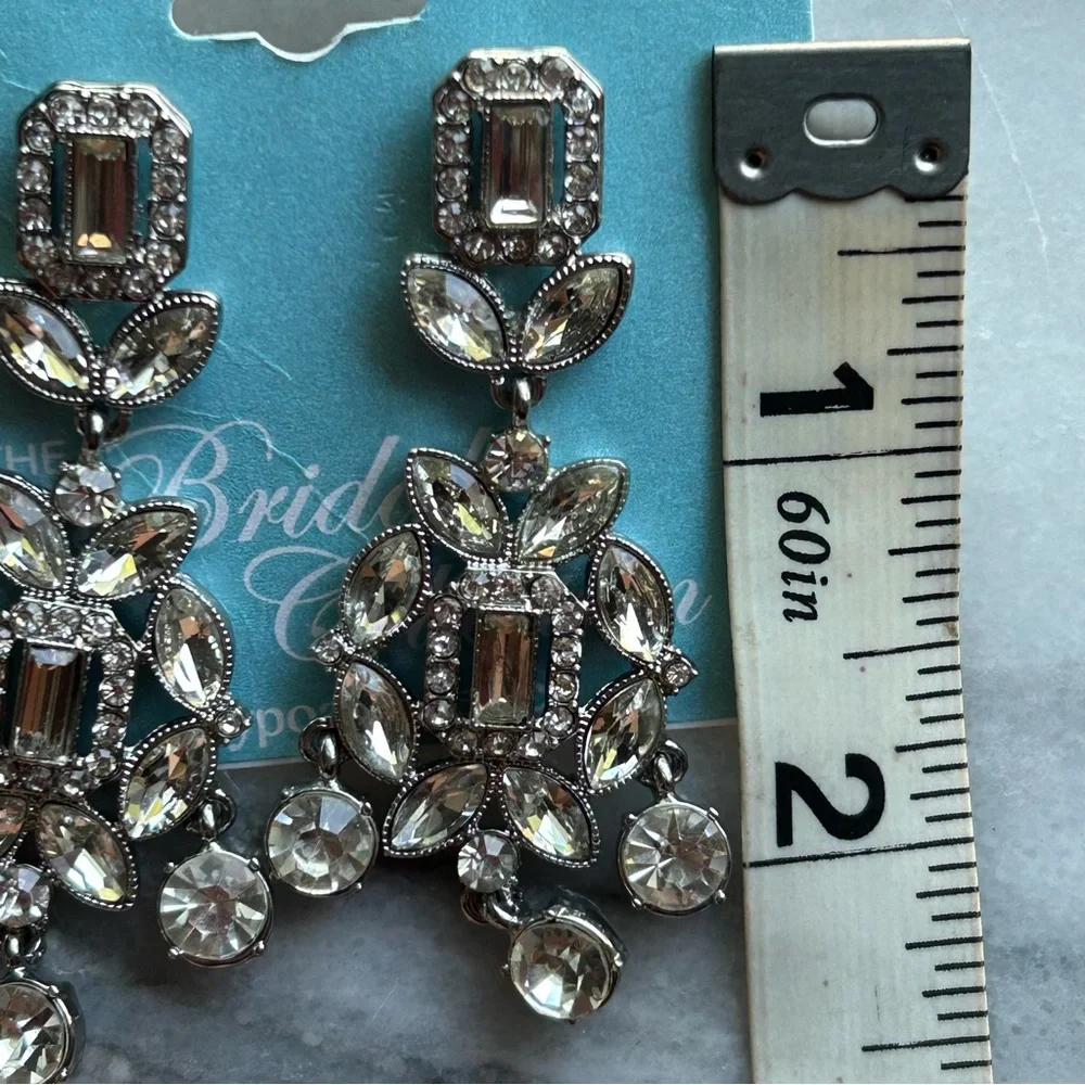 Monet Jewelry Timeless Silver Tone Womens Hypoallergenic Chandelier Earrings - Picture 11 of 13